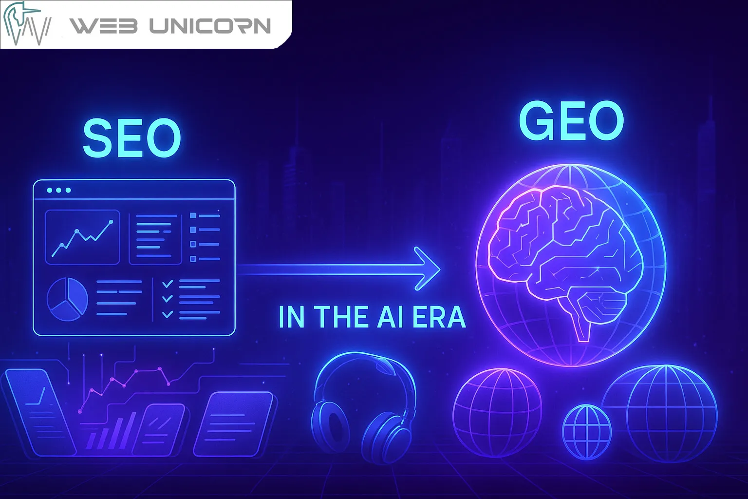 از SEO به GEO نسل جدید بهینه‌سازی سایت در عصر هوش مصنوعی | آژانس طراحی و پشتیبانی سایت وب یونیکورن