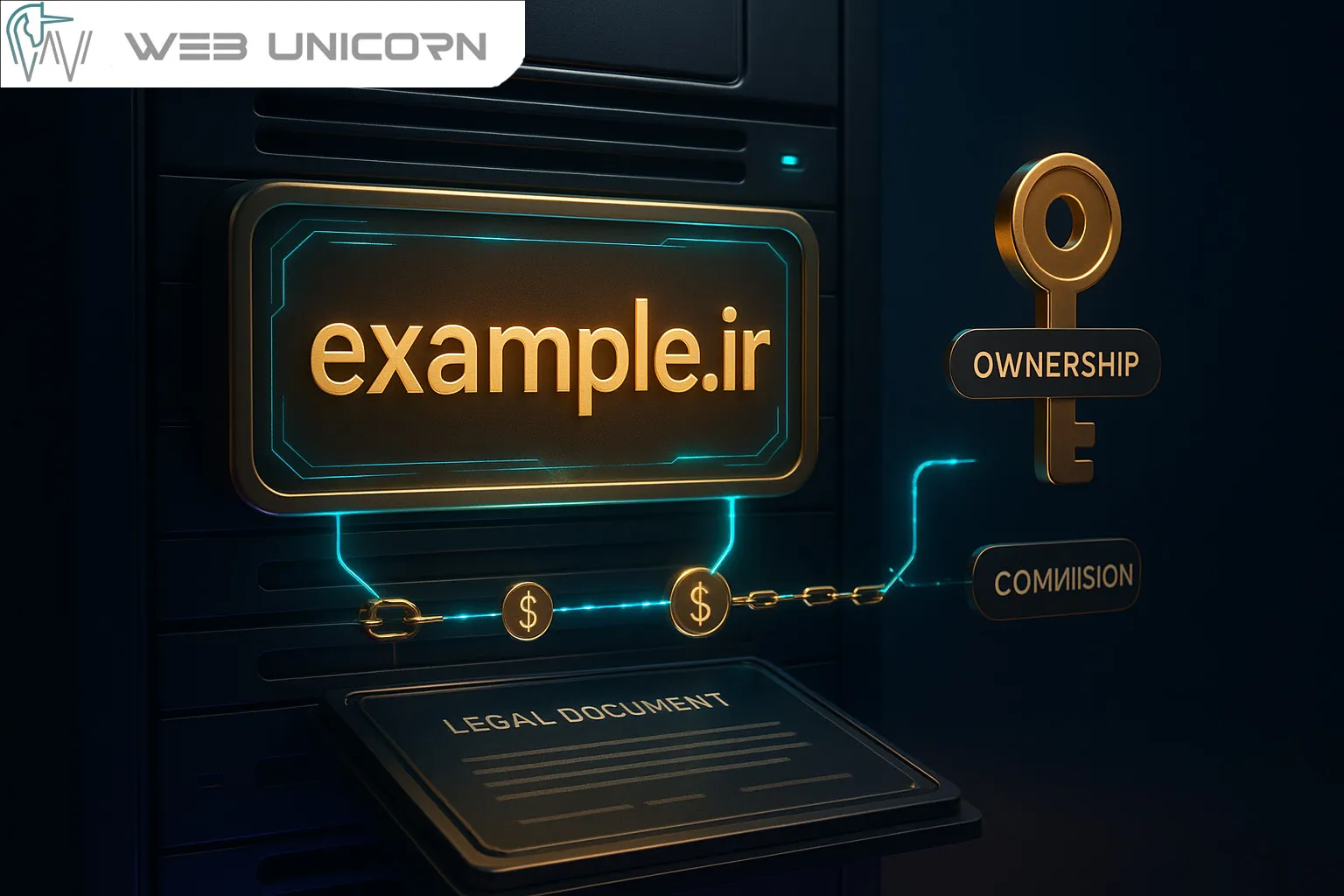 ثبت دامنه = حفظ مالکیت دیجیتال | طراحی و پشتیبانی سایت وب یونیکورن